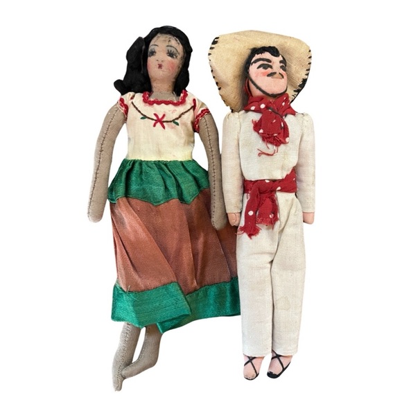 Handmade Mexican Peasant Handmade Dolls - Picture 1 of 6